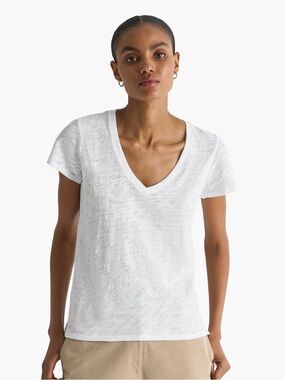 ATM SLUB JERSEY SCHOOLBOY V-NECK TEE Small